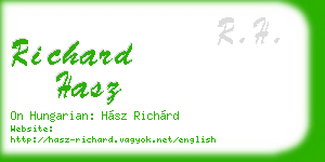 richard hasz business card